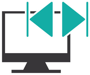 monitor computer with button audio menu vector image