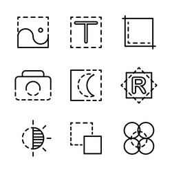 photo editor icon set include file image vector image