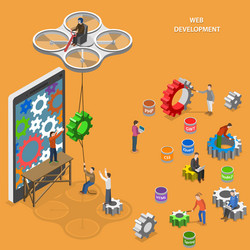 Web Development Flat Isometric Concept vector image
