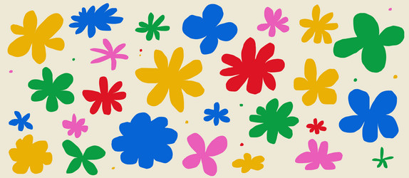 Cute cartoon flowers and shapes icons daisy Vector Image