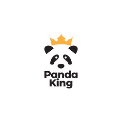 Face cute panda with crown logo symbol icon vector