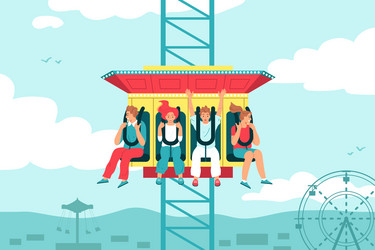 Fluid amusement park fun fair carnival flat Vector Image
