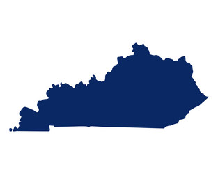 Map kentucky in blue colour