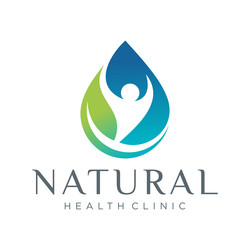 natural health clinic logo design template vector