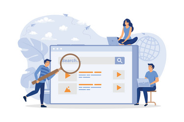people using search box for query engine giving vector image