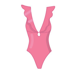 Pink girls swimsuit hand drawn vector