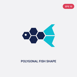 two color polygonal fish shape small triangles vector