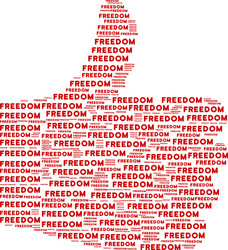 Choice mosaic of freedom words vector