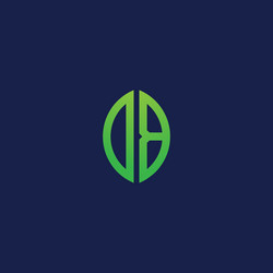 creative initial letters db with eco leaf shape vector image