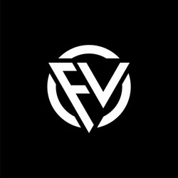 Fv logo with negative space triangle and circle Vector Image