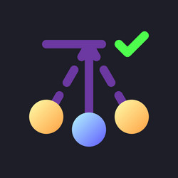 pendulum movement applying flat gradient fill ui vector image