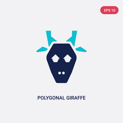 two color polygonal giraffe icon from geometry vector