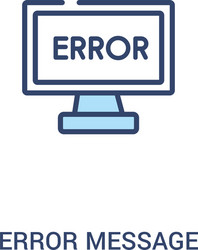 error message concept 2 colored icon simple line vector