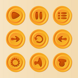 game ui - set of buttons for mobile or app vector image