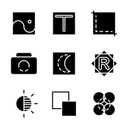 photo editor icon set include file image vector image