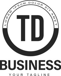 td initial a logo design with abstract style vector image