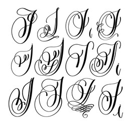 Calligraphic Lettering Script Font 'I' vector image