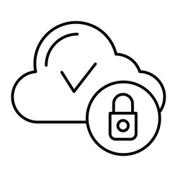 cloud computing with check thin line icon vector image
