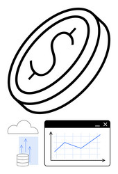 digital currency growth and data visualization vector image