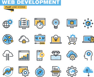 Flat line icon pack for designers and developers Vector Image