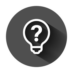 problem solution icon in flat style light bulb vector image