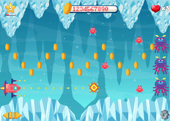 retro pixel space game interface vector image