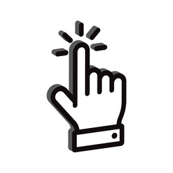 clicking finger icon hand pointer click button vector image