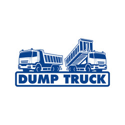 Premium dump truck company ready made circle Vector Image