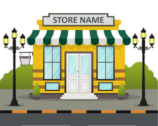 flat design store front with place for name vector image