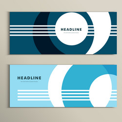 set pattern with abstract circle banner vector image
