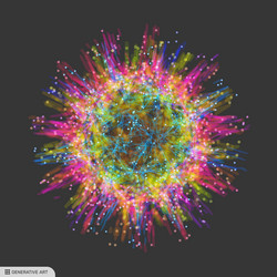 sphere with connected lines and dots glowing grid vector image