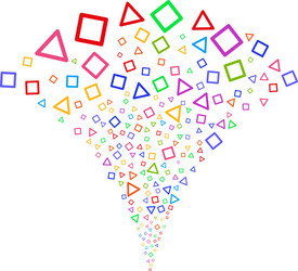triangle and square frames fountain stream vector image