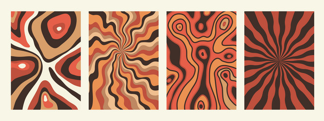 abstract psychedelic retro pattern set groovy vector image