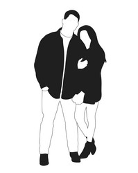 Black couple silhouette Royalty Free Vector Image