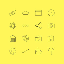interface linear icon set simple outline icons vector image