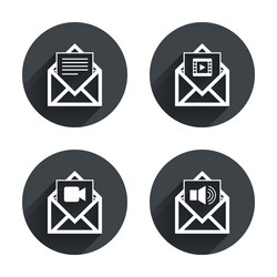 mail envelope icons message document symbols vector image