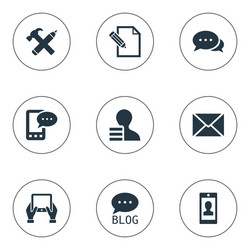 set of simple user icons vector image