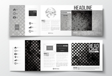 Set of tri-fold brochures square design templates vector