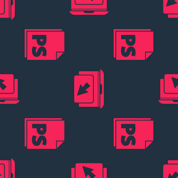 set ps file document and laptop cursor vector image