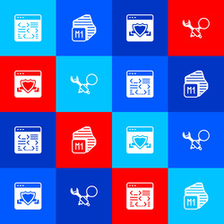 set software processor browser with shield vector image