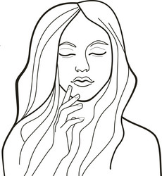 Young beautiful female face close up Royalty Free Vector