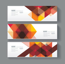 banners with bright geometrical abstract lines vector