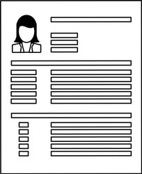 Curriculum vitae and work black white Royalty Free Vector
