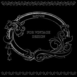 frame with floral ornament on black Vector Image