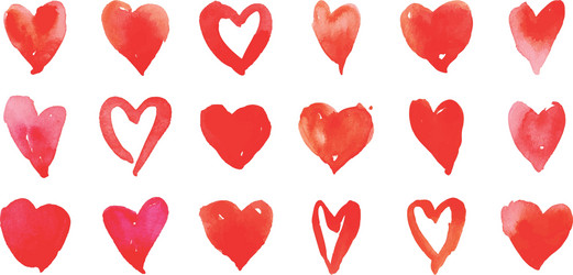 Red watercolor heart isolated Royalty Free Vector Image