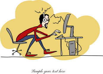 programmer at work sketch for your design vector image