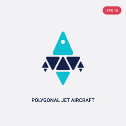 two color polygonal jet aircraft icon from vector