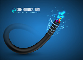 Fiber optic cable with sc lc fc and st connector Vector Image