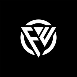 Uf logo with triangle shape and circle rounded Vector Image