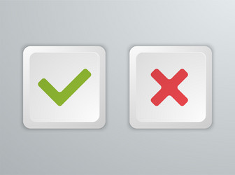 no and yes computer keyboard buttons icons vector image